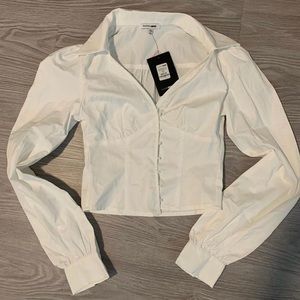Fashion Nova White button up top